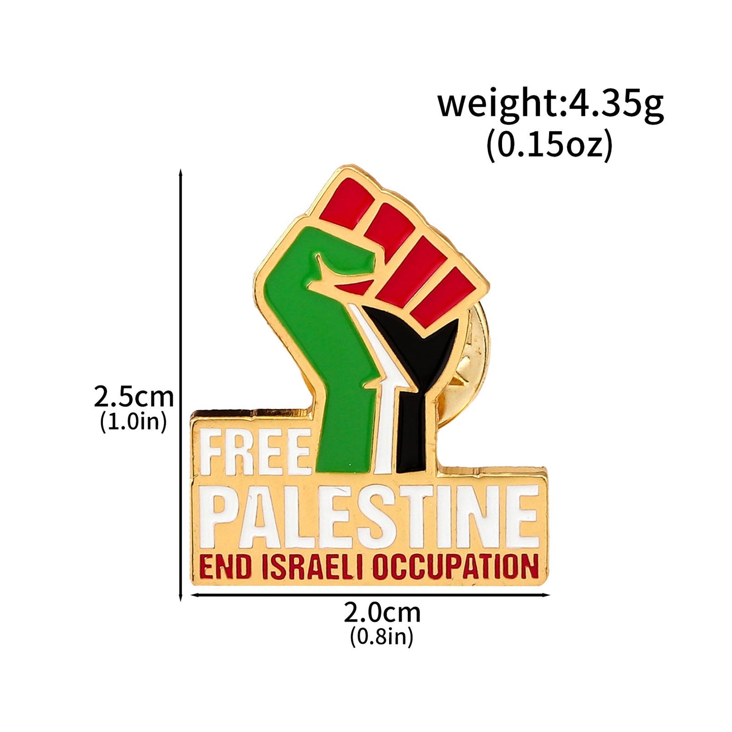Free Palestine Pin Fist Badge - Izz Cafe