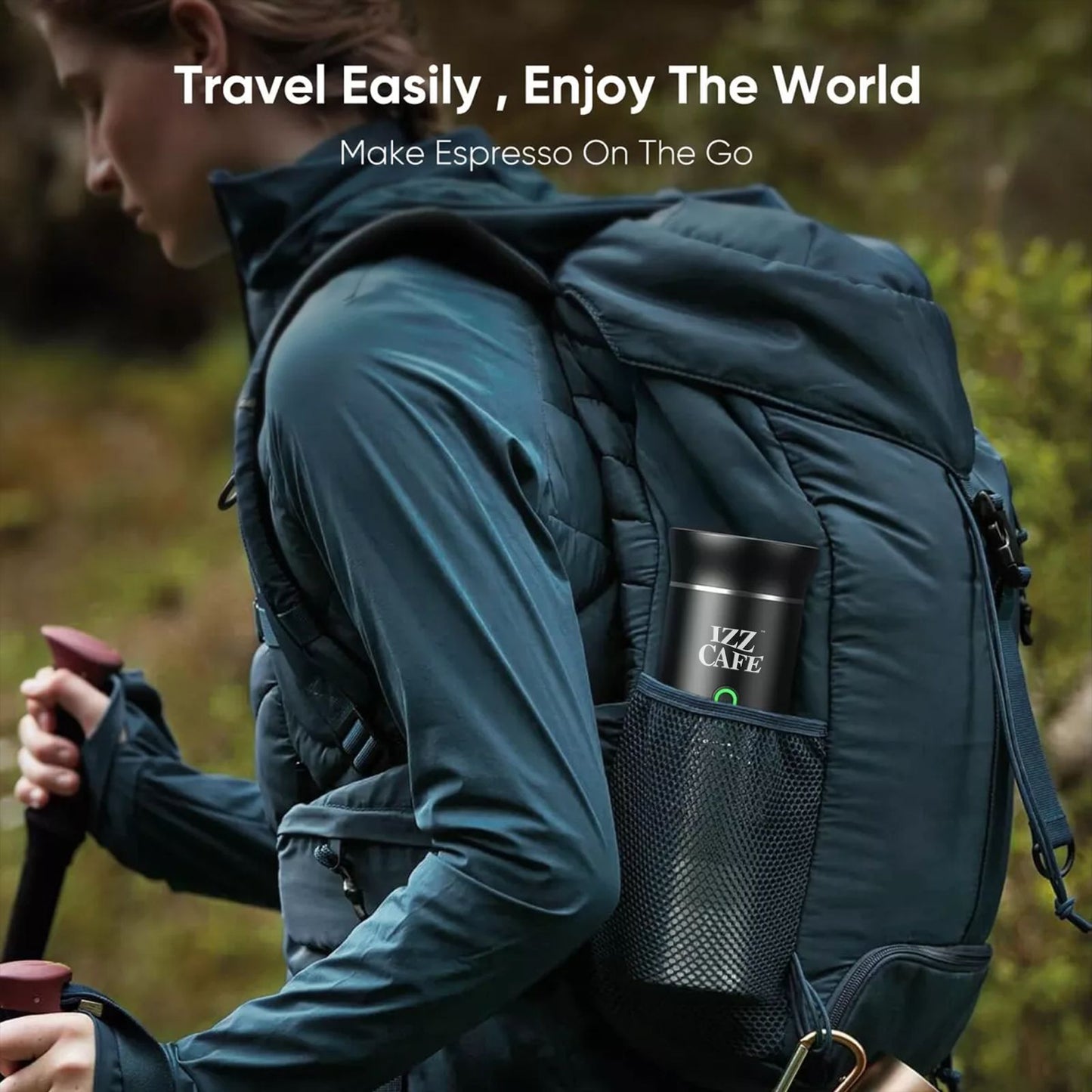 Izz Café Izzpresso Maker | Portable 20 - Bar Espresso Machine – Waterproof, Fast Heating, & Works with Cold/Hot Water – Perfect for Travel, Camping, & Daily Use - Izz Cafe