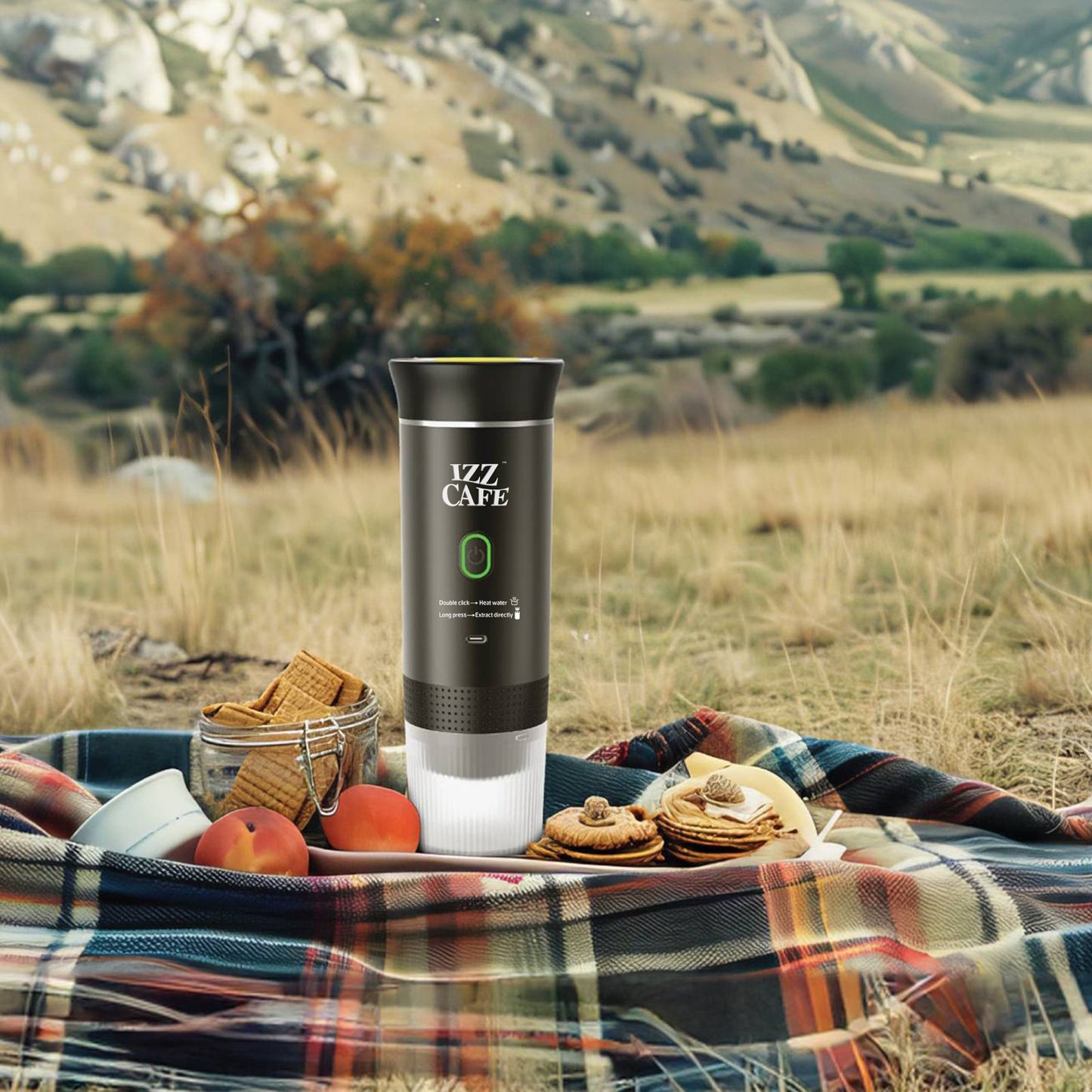 Izz Café Izzpresso Maker | Portable 20 - Bar Espresso Machine – Waterproof, Fast Heating, & Works with Cold/Hot Water – Perfect for Travel, Camping, & Daily Use - Izz Cafe