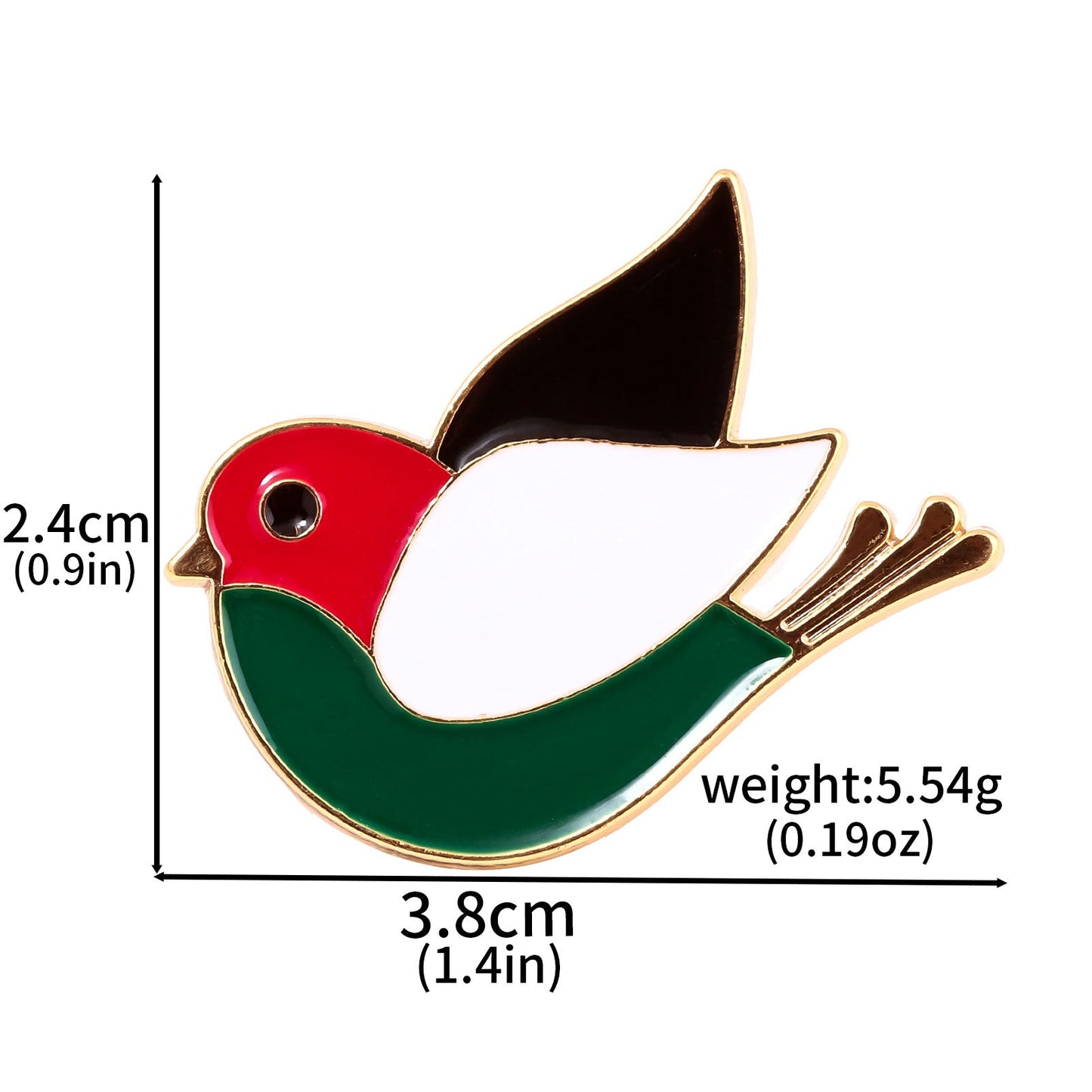 Palestine Flag Bird Enamel Pin - Izz Cafe