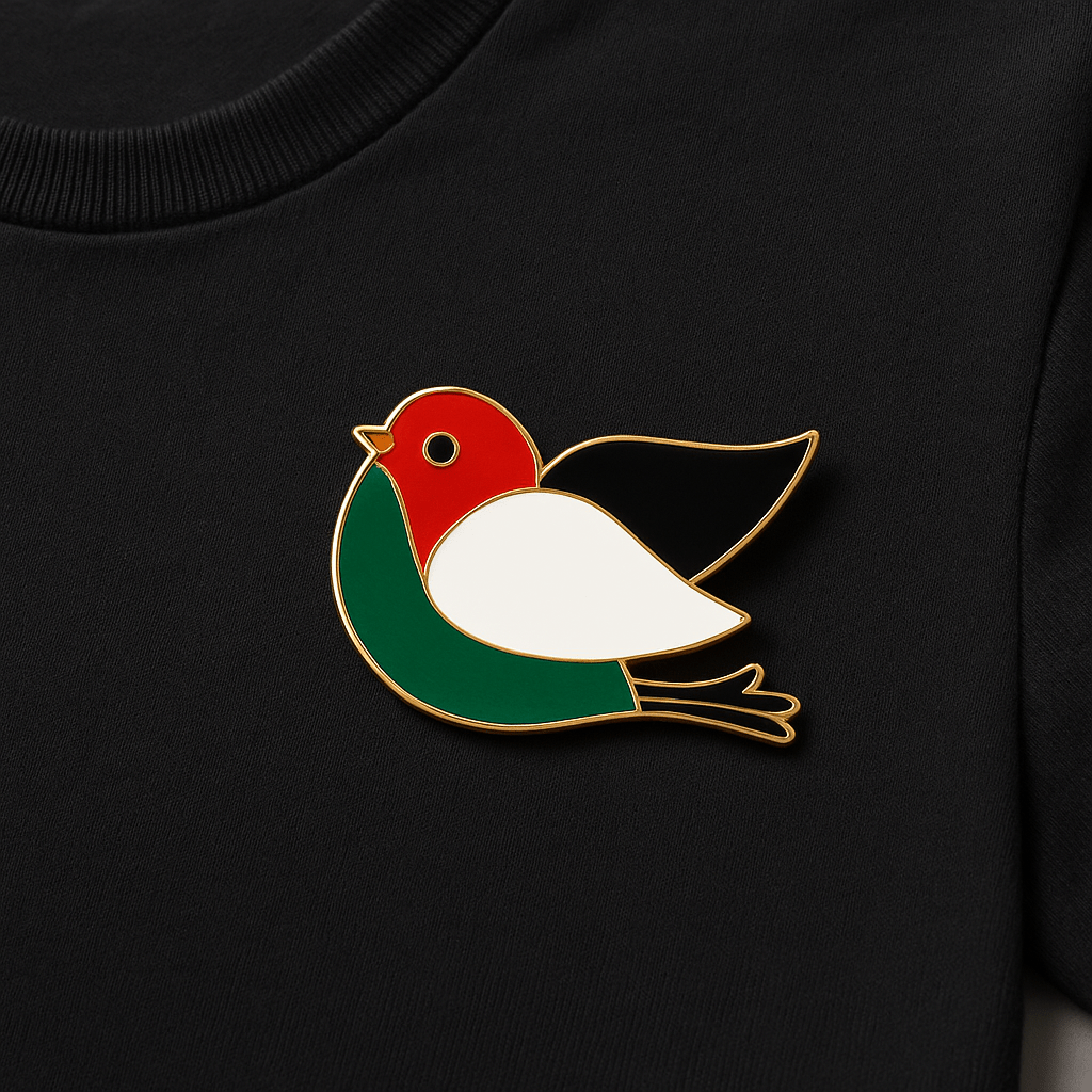 Palestine Flag Bird Enamel Pin - Izz Cafe