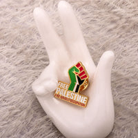 Free Palestine Pin Fist Badge