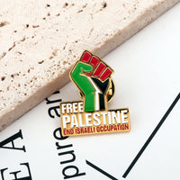 Free Palestine Pin Fist Badge