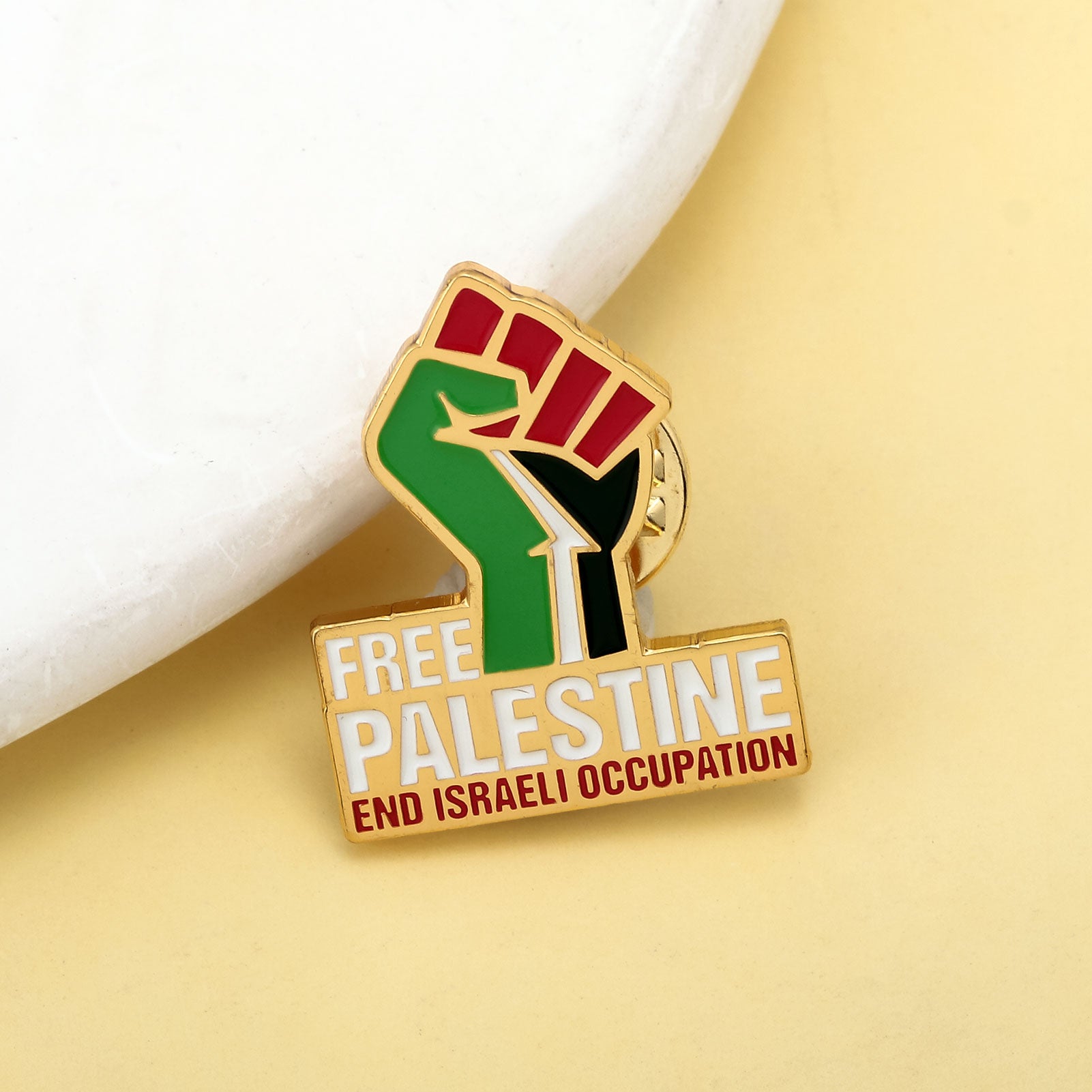 Free Palestine Pin Fist Badge