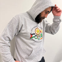 "Stop Colonising Hummus" Hoodie | Heritage Not For Takeaway | Green & Gray