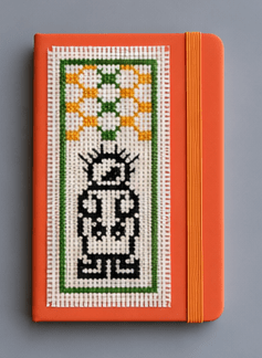 A6 Notebook – Palestinian Cross-Stitch Design - Izz Cafe