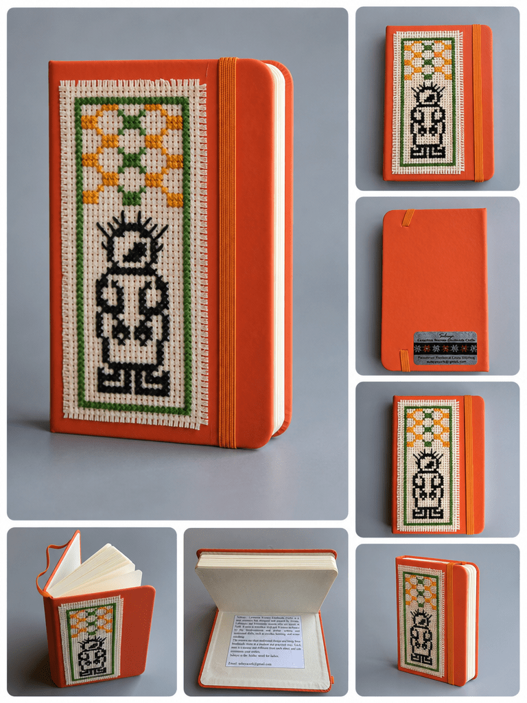 A6 Notebook – Palestinian Cross-Stitch Design - Izz Cafe