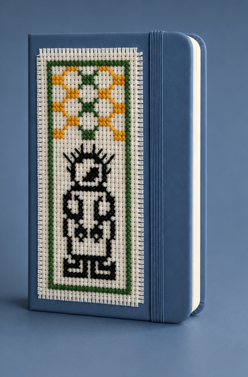 A6 Notebook – Palestinian Cross-Stitch Design - Izz Cafe