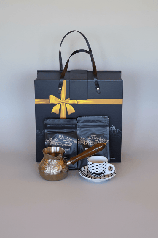 Bespoke Palestinian Coffee Gift Box & Traditional Copper Pot Hamper - Izz Cafe