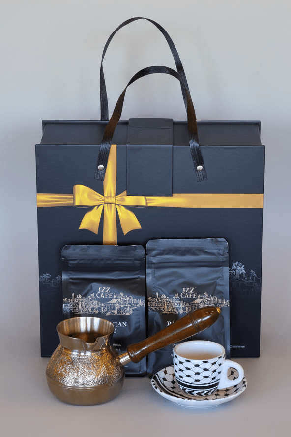 Bespoke Palestinian Coffee Gift Box & Traditional Copper Pot Hamper - Izz Cafe