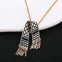 Elegant Stainless Steel Necklace with Folded Keffiyeh Scarf Pendant - Izz Cafe