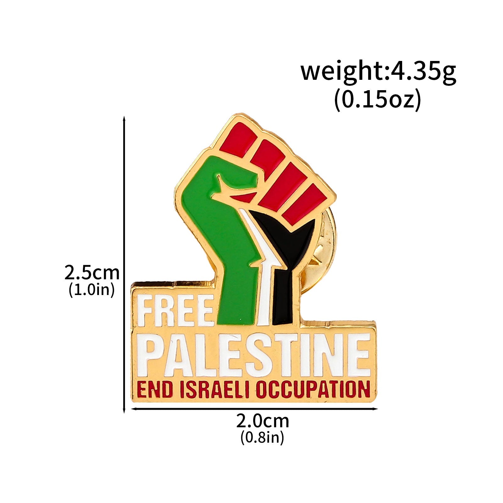 Free Palestine Pin Fist Badge - Izz Cafe