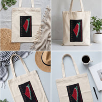 Handcrafted Palestine Map Cross-Stitch Tote Bag - Izz Cafe