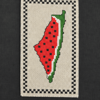 Handcrafted Palestine Map Cross-Stitch Tote Bag - Izz Cafe