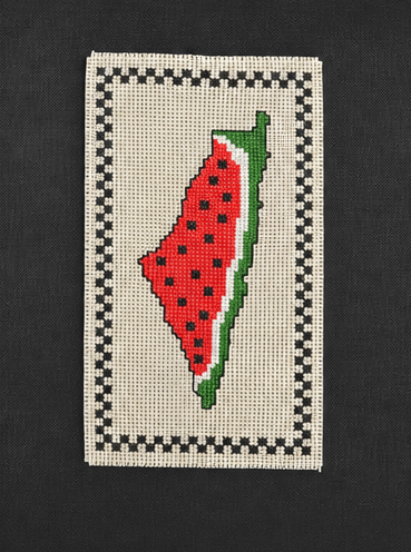 Handcrafted Palestine Map Cross-Stitch Tote Bag - Izz Cafe