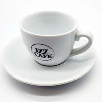 Izz Cafe coffee cup with a saucer - Izz Cafe