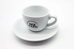 Izz Cafe coffee cup with a saucer - Izz Cafe