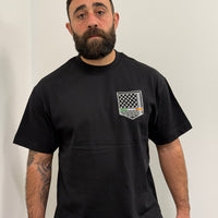 Keffiyeh & The Irish Tricolour Embroidered T‑Shirt – Premium Heavyweight Organic Cotton, Boxy Oversized Fit (Unisex) - Izz Cafe