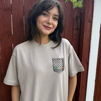 Keffiyeh & The Irish Tricolour Embroidered T‑Shirt – Premium Heavyweight Organic Cotton, Boxy Oversized Fit (Unisex) - Izz Cafe
