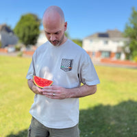 Keffiyeh & The Irish Tricolour Embroidered T‑Shirt – Premium Heavyweight Organic Cotton, Boxy Oversized Fit (Unisex) - Izz Cafe
