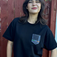Keffiyeh & The Irish Tricolour Embroidered T‑Shirt – Premium Heavyweight Organic Cotton, Boxy Oversized Fit (Unisex) - Izz Cafe