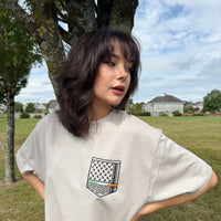 Keffiyeh & The Irish Tricolour Embroidered T‑Shirt – Premium Heavyweight Organic Cotton, Boxy Oversized Fit (Unisex) - Izz Cafe