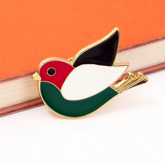 Palestine Flag Bird Enamel Pin - Izz Cafe