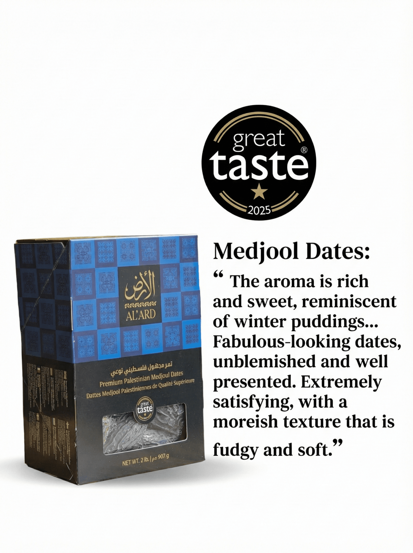 Premium Palestinian Medjool Dates | 907g (2 lb) | Great Taste Award Winner - Izz Cafe