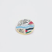 Watermelon River Leaf Brooch