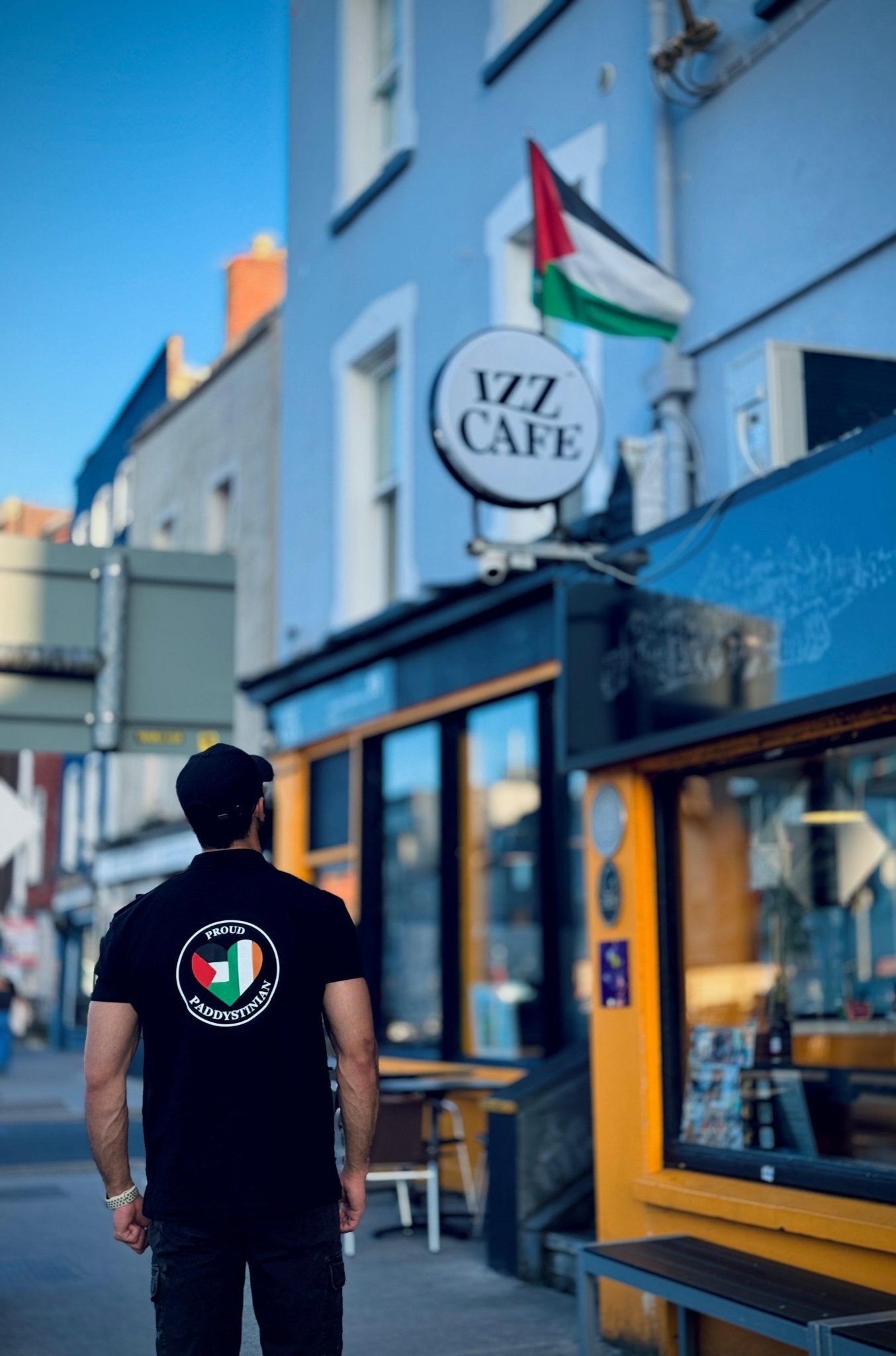 Proud Paddystinian Black Polo T-Shirt - Izz Cafe