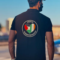 Proud Paddystinian Black Polo T-Shirt - Izz Cafe
