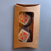 Sabaya Handmade Wooden Cross-Stitch Earrings – Palestinian Tatreez - Izz Cafe
