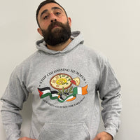 "Stop Colonising Hummus" Hoodie | Heritage Not For Takeaway | Green & Gray - Izz Cafe