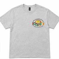 "Stop Colonising Hummus" T-Shirt | Heritage Not For Takeaway | Navy & Gray - Izz Cafe