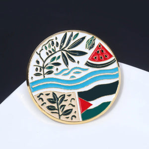 Watermelon River Leaf Brooch - Izz Cafe