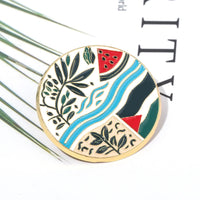 Watermelon River Leaf Brooch - Izz Cafe