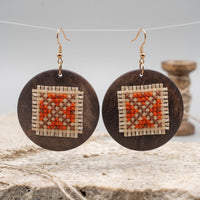 Wooden Cross-Stitch Earrings - Izz Cafe