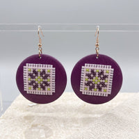 Wooden Cross-Stitch Earrings - Izz Cafe