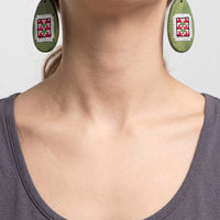 Wooden Cross-Stitch Earrings - Izz Cafe