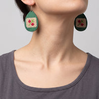 Wooden Cross-Stitch Earrings - Izz Cafe