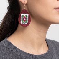 Wooden Cross-Stitch Earrings - Izz Cafe