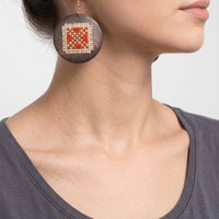 Wooden Cross-Stitch Earrings - Izz Cafe