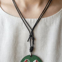 Wooden Cross-Stitch Necklace - Izz Cafe