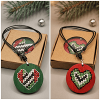 Wooden Cross-Stitch Necklace - Izz Cafe